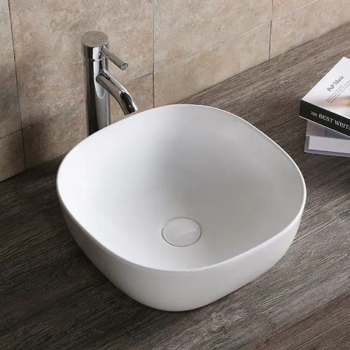 Раковина из сантехнического фарфора Cerutti SPA CR0077 40х40 накладная цвет белый без отверстий под смеситель