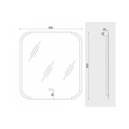 Зеркало с подсветкой и антизапотевателем Maretti Florenza FL146065P14EL 60х70 подвесное