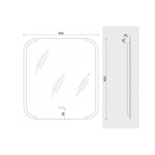 Зеркало с подсветкой и антизапотевателем Maretti Florenza FL146065P14EL 60х70 подвесное - фото 3