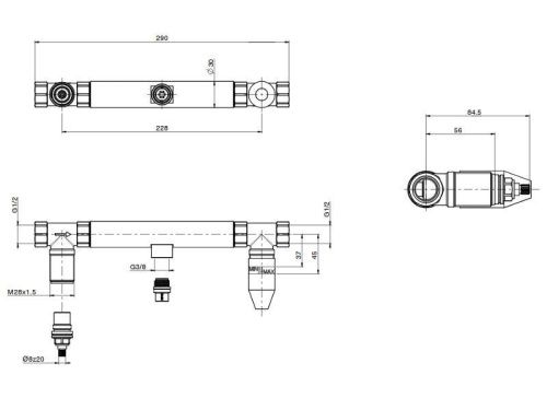 Внутренняя часть для встроенного смесителя Fima Carlo Frattini F2360 - фото 2