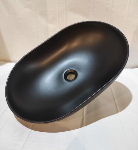 Раковина керамическая White Ceramic Balisong W080705 60х40 накладная цвет черный