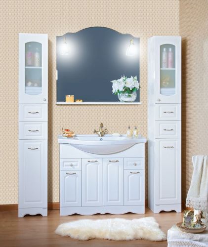 Зеркало-шкаф Бриклаер Анна 4627125411342 100х90 подвесной цвет белый - фото 4