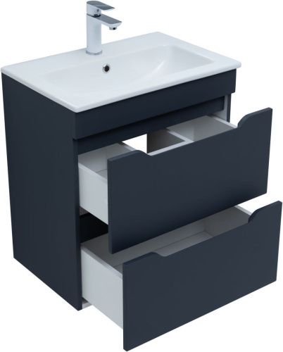 Тумба под раковину Aquanet Практика 00330458 60х40 подвесная цвет синий - фото 3