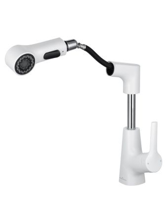 Смеситель Wonzon & Woghand WW-121B108-MW на раковину белый