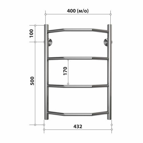 Полотенцесушитель водяной Stelmix 4670078541208 45х60 хром - фото 3