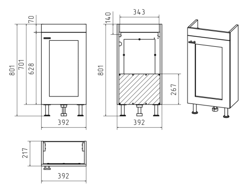 Тумба под раковину Misty Урал Э-Ура-01040-021Н 40х20 напольная цвет белый - фото 3