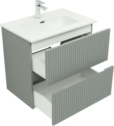 Тумба под раковину Aquanet Джейн 00313317 70х40 подвесная цвет серый - фото 2