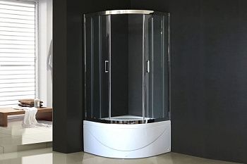 Душевой уголок Royal Bath BK RB100BK-T-CH 100х100 стекло прозрачное профиль хром с поддоном