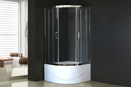 Душевой уголок Royal Bath BK RB100BK-T-CH 100х100 стекло прозрачное профиль хром с поддоном