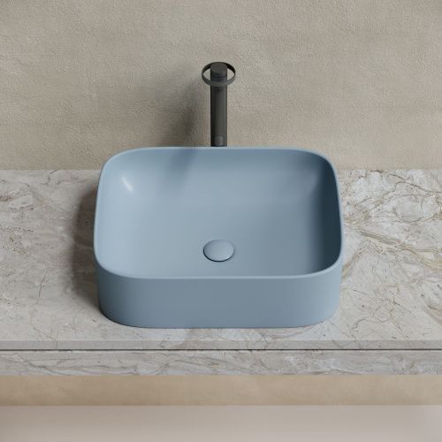 Раковина из сантехнического фарфора Ceramica Nova ELEMENT CN6052MHL 50х40 накладная цвет голубой без отверстий под смеситель - фото 2