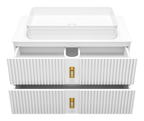 Тумба под раковину Brevita Sevilla SEV-09090-0102Я 90х50 подвесная цвет белый - фото 3