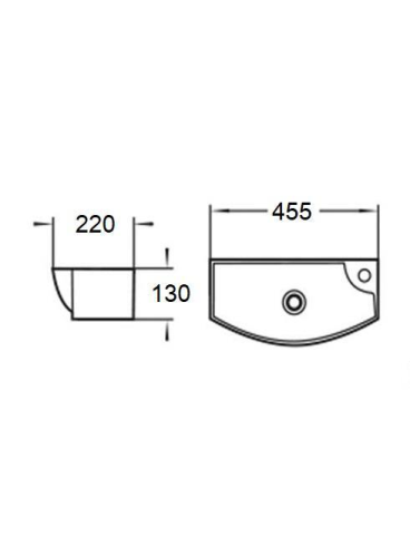 Раковина из сантехнического фаянса WeltWasser WW SK 10000008695 50х20 подвесная цвет белый 1 отверстие под смеситель - фото 3