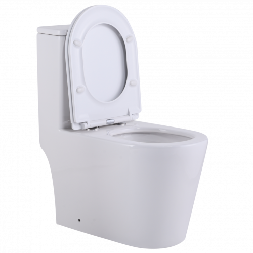 Унитаз напольный с бачком CeramaLux TR2178MN белый с сиденьем микролифт безободковый смыв торнадо - фото 4