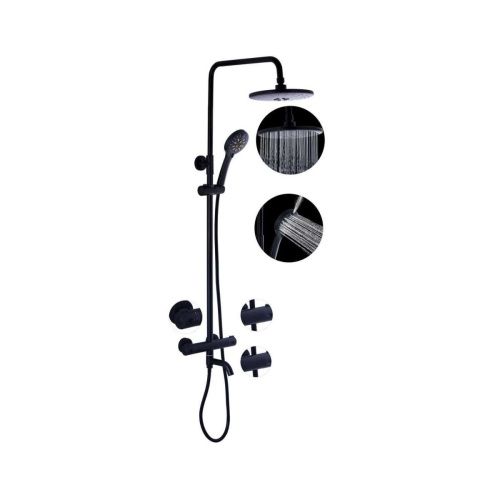 Душевая стойка Fashun A52426-7 настенная цвет черный с термостатом - фото 2