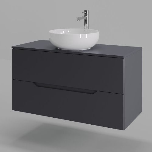 Тумба с раковиной Orange Line Li-100TugMDF+B07-420W 100х50 цвет серый - фото 2