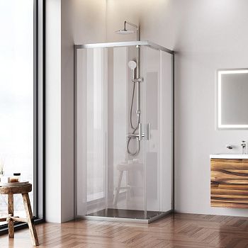 Душевой уголок Am.Pm Gem W90G-403-9090MT 90х90 стекло прозрачное профиль хром без поддона
