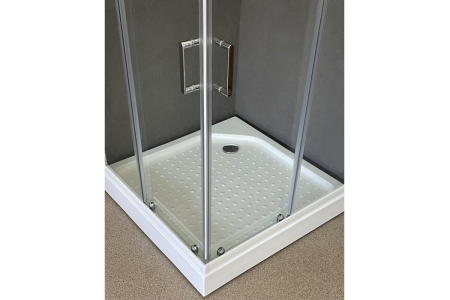 Душевой уголок Royal Bath HP RB90HP-T 90х90 стекло прозрачное профиль белый с поддоном