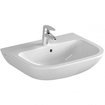 Раковина из сантехнического фарфора Vitra S20 5503B003-0001 60х50 подвесная цвет белый 1 отверстие под смеситель