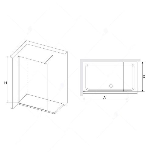 Душевая перегородка RGW Walk In 351001006-14 60х195 стекло прозрачное профиль черный - фото 2