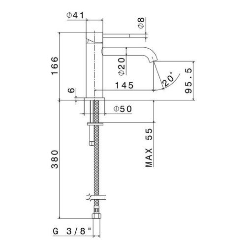 Смеситель Newform X-STEEL 316 69612X.50.050 на раковину нержавеющая сталь - фото 2