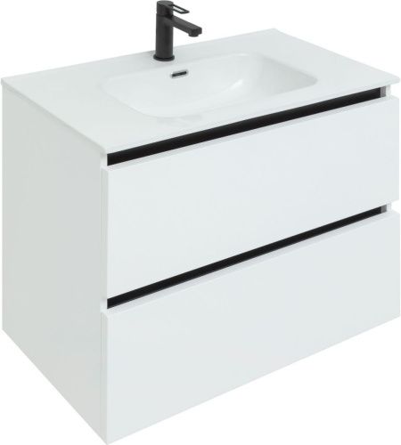 Раковина керамическая Aquanet Flat 00284029 91х47 полувстраиваемая цвет белый 1 отверстие под смеситель - фото 2