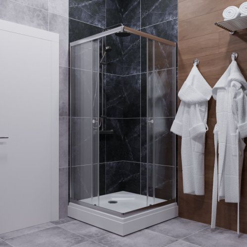 Душевой уголок Тритон Вента Щ0000049616 90х90 стекло прозрачное профиль хром с поддоном - фото 4