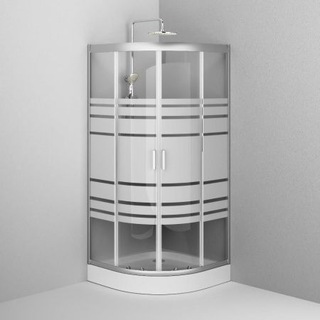 Душевой уголок Am.Pm Tender W45G-301-090TM 90х90 стекло с рисунком профиль хром без поддона