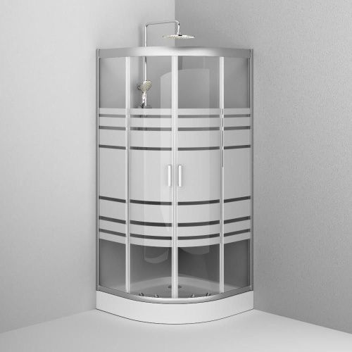 Душевой уголок Am.Pm Tender W45G-301-090TM 90х90 стекло с рисунком профиль хром без поддона - фото 3