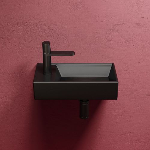 Раковина из сантехнического фарфора Ceramica Nova ELEMENT CN6051RMB 40х20 подвесная цвет черный 1 отверстие под смеситель - фото 5