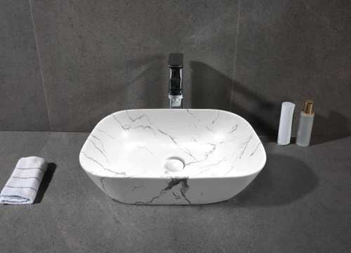 Раковина из сантехнического фарфора Cerutti SPA CR8217MMW 50х40 накладная цвет белый без отверстий под смеситель