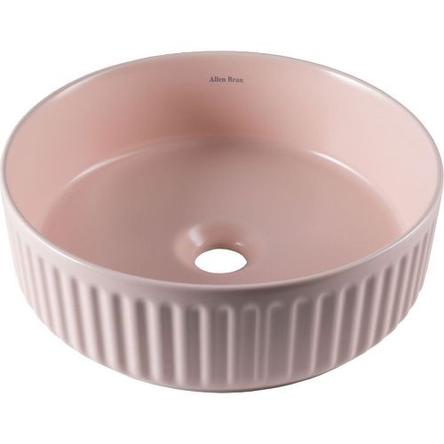 Раковина керамическая Allen Brau Fantasy 4.11032.SM 40х40 накладная цвет розовый без отверстий под смеситель - фото 2
