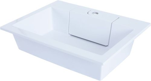 Раковина из искусственного камня Aquanet Фортуна 00181907 60х50 полувстраиваемая цвет белый 1 отверстие под смеситель - фото 5