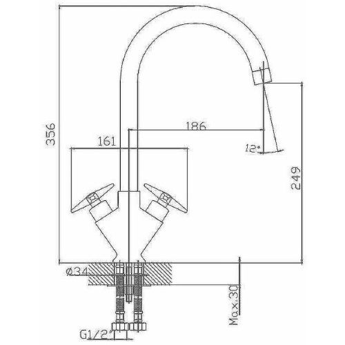Смеситель для кухни Haiba HB4099 на мойку хром - фото 2