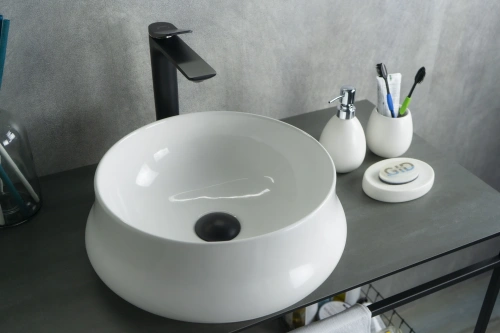 Раковина керамическая Gid Esfera 51145 40х40 накладная цвет белый без отверстий под смеситель - фото 3