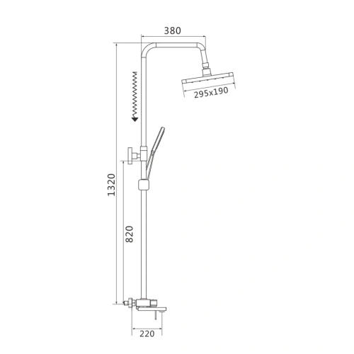 Душевая стойка Shevanik S8236T настенная цвет оружейная сталь - фото 3