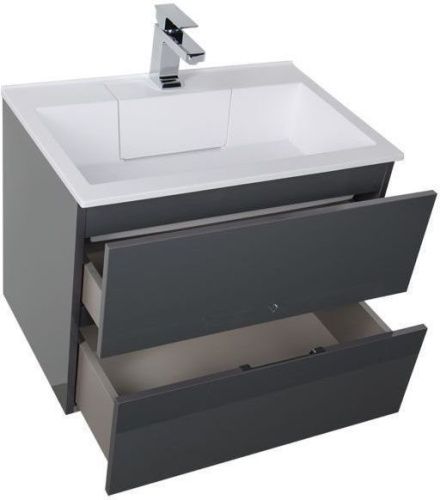 Тумба с раковиной Aquanet Алвита 00213093 70х50 подвесная цвет серый - фото 5