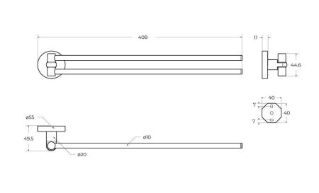 Полотенцедержатель Cezares RELAX RELAX-THD-S-IN