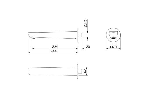 Излив для ванны Aquatek Бетта AQ1141BGM настенный вороненая сталь - фото 3