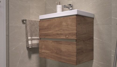 Тумба под раковину Velvex Mondi 359 акация темная 60х40 подвесная цвет коричневый - фото 3