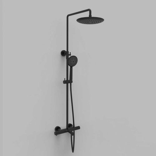 Душевая стойка Vincea Desire VSFS-1D1TMB настенная цвет черный с термостатом - фото 3