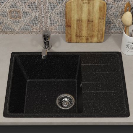Кухонная мойка Uperwood ECON UPD-506 4910201242 60х40 цвет черный поверхность матовая