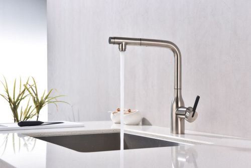 Смеситель для кухни Paulmark VIPER Vi213105-BS на мойку никель - фото 4