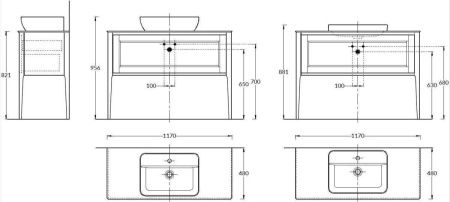 Тумба под раковину Kerama Marazzi PLAZA PL.CN.120.1+1\WHT.M 120х50 напольная цвет белый