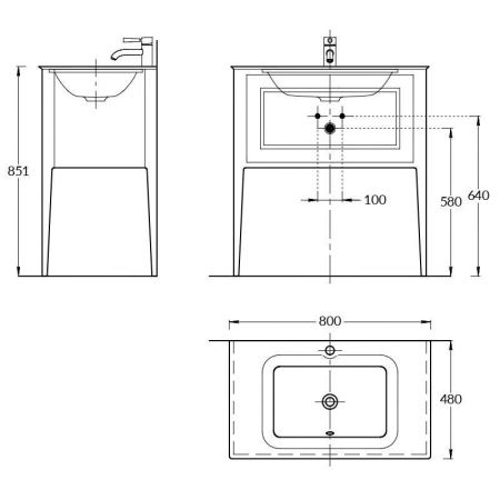 Тумба под раковину Kerama Marazzi PLAZA PL.CN.80.1\NUT.M 80х50 напольная цвет коричневый