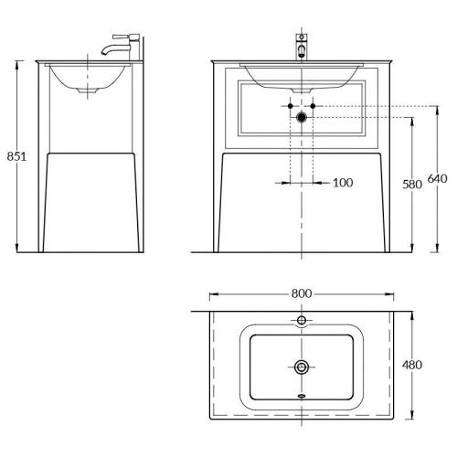 Тумба под раковину Kerama Marazzi PLAZA PL.CN.80.1\CAP.M 80х50 напольная цвет бежевый - фото 2
