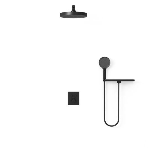 Душевая система Vincea VSFW-3I21T2RMB встраиваемая в стену цвет черный с термостатом - фото 3