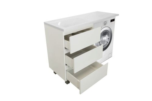 Тумба с раковиной Эстет Dallas Luxe 140 ФР-00002922 70х50 напольная цвет белый - фото 3