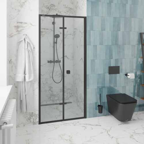 Душевая дверь Cerutti SPA BELLA D101B 90х195 стекло прозрачное профиль черный - фото 5