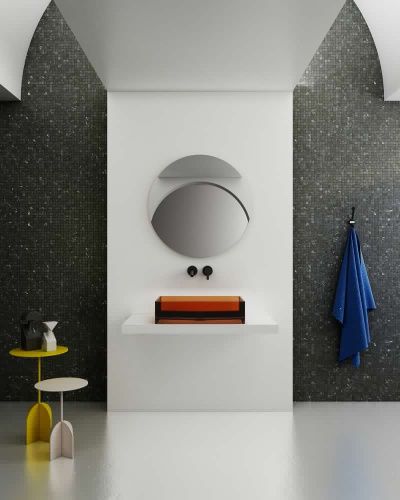 Раковина из полиэфирной смолы Abber KRISTALL AT2803Opal 60х40 накладная цвет коричневый без отверстий под смеситель - фото 4