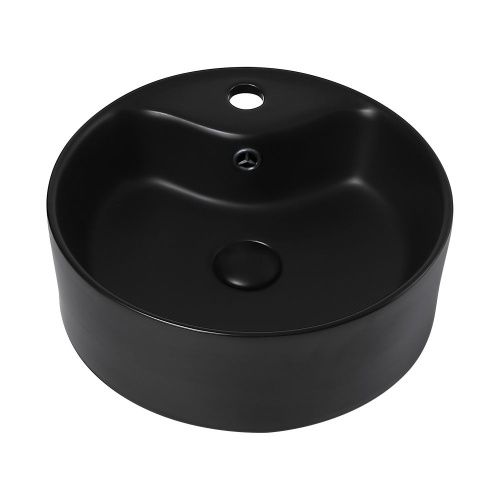Раковина керамическая Abber BEQUEM AC2104MB 40х40 накладная цвет черный 1 отверстие под смеситель - фото 3